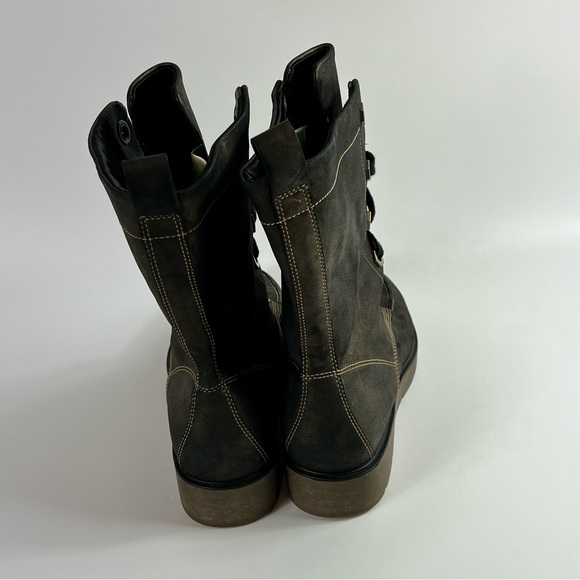 Timberland Bronze Metallic Leather Mid Calf Moto Combat Boot 91379 Size 9 - Picture 4 of 9